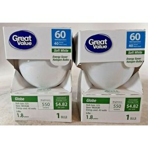 Globe Light Bulbs 2 Great Value 40-Watt G25 White HD+ Light 550 Lumens